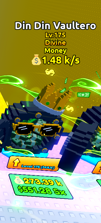 Escape Tsunami For Brainrots Shop Money Din Din Vaultero