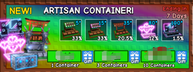 Grow a Garden Items All Server Artisan Container