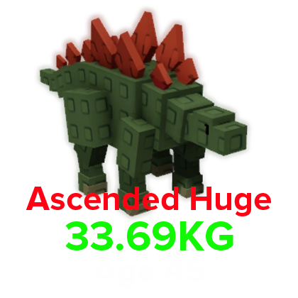Grow a Garden Items All Server Ascended Stegosaurus (HUGE) (33.69KG Age 45)
