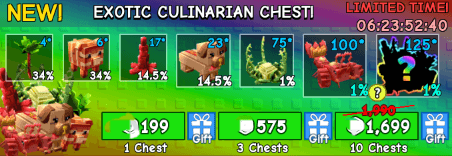 Grow a Garden Items All Server Exotic Culinarian Chest*10
