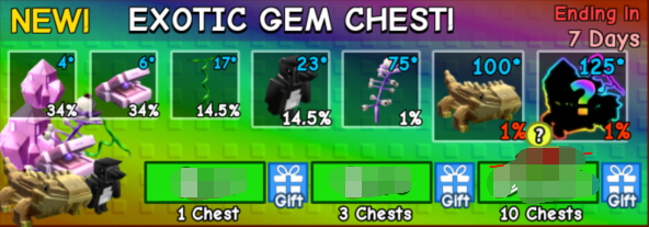 Grow a Garden Items All Server Exotic Gem Chest*10