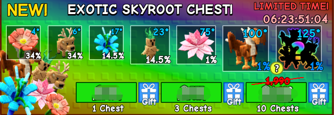 Grow a Garden Items All Server Exotic Skyroot Chest* 1