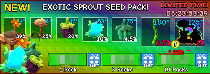 Grow a Garden Items All Server Exotic Sprout Seed Pack*10