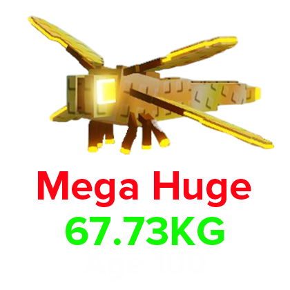 Grow a Garden Items All Server Mega Dragonfly (HUGE) (67.73KG Age 100)
