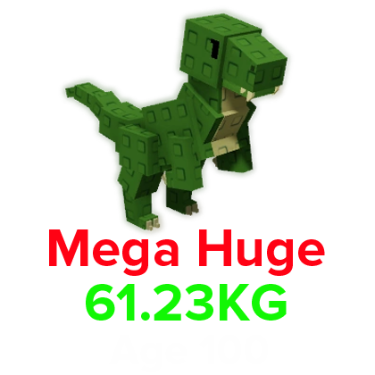 Grow a Garden Items All Server Mega T-Rex (HUGE) (61.23KG Age 100)