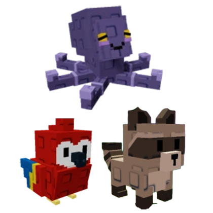 Grow a Garden Items All Server Mimic Octopus + Raccoon + Scarlet Macaw Bundle