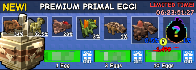 Grow a Garden Items All Server Premium Primal Egg*3