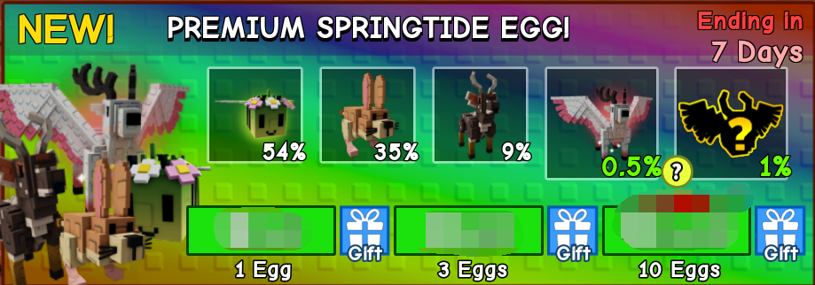 Grow a Garden Items Premium Springtide Egg!