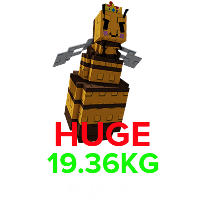 Grow a Garden Items All Server Queen Bee (HUGE) (19.36KG Age 37)