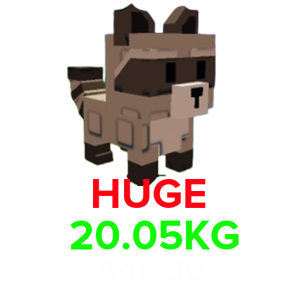 Grow a Garden Items All Server Raccoon (HUGE) (20.05KG Age 30)