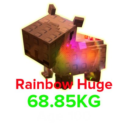 Grow a Garden Items All Server Rainbow Capybara (HUGE) (68.85KG Age 100)