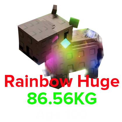 Grow a Garden Items All Server Rainbow Capybara (HUGE) (86.56KG Age 100)