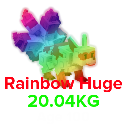 Grow a Garden Items All Server Rainbow Kitsune (HUGE) (20.04KG Age 100)